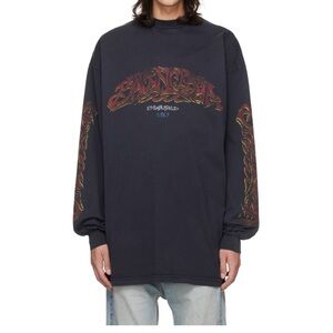 Balenciaga Black Offshore Long Sleeve Tee Shirt New!